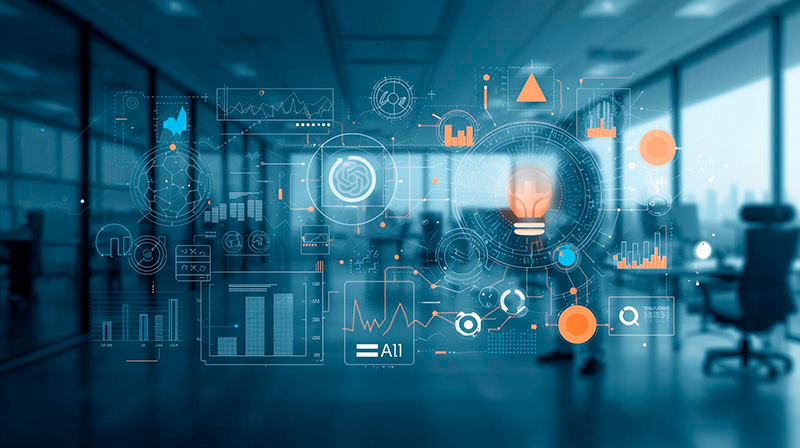 Диаграмма роста показателей бизнеса с аналитикой ИИ